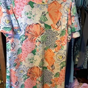 Kim Rogers Floral Short Sleeve Dress small